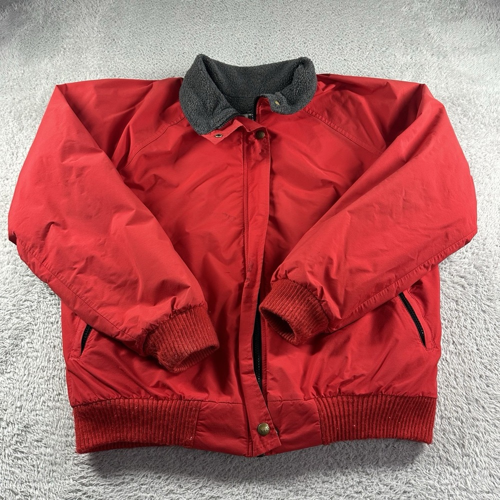 Vintage REI Gore-Tex Jacket Womens 14 Red Bomber Sherpa Lined Fleece Piling‎ 90s